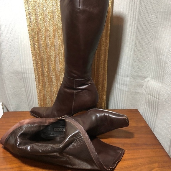Antonio Eboli Brown Leather Boots Size 38.5 - Picture 1 of 6